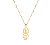 TEAMER OM Collier Acier Inoxydable Yoga Méditation Harmonie Spirituelle Pendentif Aum Om Ohm Sanskrit Symbole Collier Bijoux Pour Femmes Filles (OM avec Trident-Gold)