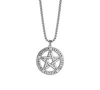 TEAMER Pendentif Supernatural Pentagramme Charme de Protection Sorcière Étoile Amulette Collier pour Hommes Femmes, Acier Inoxydable Inconnu