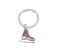 TEAMER Porte-clés en cristal turquoise 3D pour patins à glace Porte-clés de patinage artistique Bijoux porte-clés Skater pour les femmes, Rouge et rose., 21.9*23.5mm
