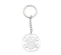 TEAMER Porte-clés en forme de sceau d'ange en acier inoxydable avec motif géométrique Salomon pour clés, en acier inoxydable, inconnu