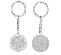 TEAMER Porte-clés Saint Gabriel avec bénédiction gardienne, espoir et protection, archange Saint Gabriel, bijou religieux