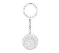 TEAMER Porte-clés Saint Maximilien Kolbe Pendentif Saint Patron des Addictions Bijoux Amulette en Acier Inoxydable Inspiré de la Foi Catholique pour Hommes et Femmes (Argent)
