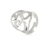 TEAMER Réglable Fleur de Vie Bague Acier Inoxydable Om Symbole Anneau Géométrie Sacrée Magique Hexagramme Talisman Amulette Bijoux Pour Femmes Filles(Symbole OM-Argent)