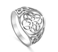 TEAMER Sorcières Noeud Bague En Acier Inoxydable Sorcellerie Celtique Amulette Bague Géométrique Noeud Celtique Anneau Vintage Bijoux Pour Femmes