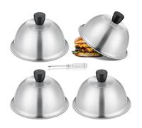 TEAMFAR Lot de 4 cloches à hamburger en acier inoxydable (15,3 x 9,4 cm)