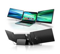 Teamgee 14" Écran Portable, 1080P FHD IPS Triple Ecran pc Portable avec Deux Haut-Parleurs, HDMI/USB-A/Type-C Double Ecran PC Compatible avec Windows Mac Switch Chrome 13"-17"