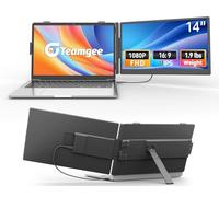 Teamgee 14 Pouces Écran Portable Ultra-Léger, Extension pour PC & Ordinateur 13-17", Double Crampon Antidérapant, Compatible Windows/Mac/Linux/Chrome, Idéal pour Travail, Jeux & Voyages