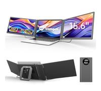 Teamgee 15.6" Écran Portable avec Alimentation 10000mAh, 1080P FHD IPS Moniteur pour Ordinateur Portable, Triple Moniteur Compatible 13"-17" PC/Mac/Windows/Chrome pour Maison & Voyage