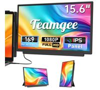 Teamgee 15.6" Ecran Portable Ultra-Léger, 1080P FHD IPS Extension Ecran PC Portable, Detachable Plug-Play USB-C/HDMI Compatible with 13-17” Laptops pour Windows, Mac