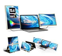 Teamgee Écran Portable 15.6" Triple Moniteur pour Ordinateur Portable FHD 1080P Convient à Toutes Les Tailles Laptop attaché HUB avec Parenthèses Rotatif 90°-235°&Plug and Play pour Wins/Mac/Chrome