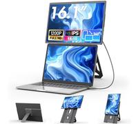 Teamgee Monitor Portátil 16,1" FHD 1200P IPS Con Soporte Magnético 360° de Altura Ajustable, Pantalla Dual Ultra Delgada Para Mac/Windows/Chrome (Portátiles 13-17.3"), Montaje VESA