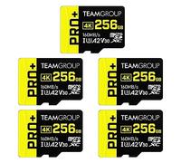 TEAMGROUP A2 Pro Plus Lot de 5 Cartes Micro SDXC UHS-I U3 A2 V30, R/W jusqu'à 160/110 Mo/s pour Nintendo Switch, appareils de Jeu, tablettes, Smartphones, Prise de Vue 4K, avec Adaptateur