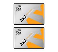 TEAMGROUP AX2 Lot de 2 disques SSD internes 3D NAND TLC 2,5" SATA III (vitesse de lecture 550 Mo/s) compatibles avec ordinateur portable et PC de bureau T253A3002T0C1P1 2 To