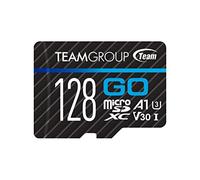 TEAMGROUP GO Card TGUSDX128GU303 Micro SDXC UHS-I U3 V30 4K pour GoPro et caméras d'action Carte mémoire flash avec adaptateur pour prise de vue 4K en plein air