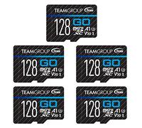 TEAMGROUP GO Card TGUSDX128GU363 Lot de 5 cartes Micro SDXC UHS-I U3 V30 4K pour GoPro, drone et caméras d'action, carte mémoire flash haute vitesse avec adaptateur pour sports de plein air, tir 4K,