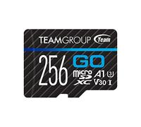 TEAMGROUP GO Card TGUSDX256GU303 Micro SDXC UHS-I U3 V30 4K pour GoPro et caméras d'action Carte mémoire flash haute vitesse avec adaptateur pour extérieur, sport, prise de vue 4K