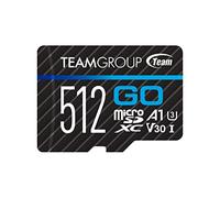 TEAMGROUP GO Card TGUSDX512GU303 Carte Micro SD 512 Go pour GoPro et caméras d'action, MicroSDXC UHS-I U3 haute vitesse avec adaptateur pour activités de plein air, sports, prise de vue 4K