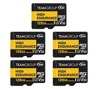 TEAMGROUP High Endurance THUSDX128GIV3068 Lot de 5 cartes mémoire flash SDXC UHS-I U3 V30 100 Mo/s conçues pour la surveillance de cartes mémoire flash stables et durables
