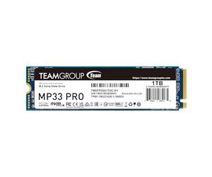 TEAMGROUP MP33 Pro 1TB SLC Cache 3D NAND TLC NVMe 1.3 PCIe Gen3x4 M.2 2280 Disque SSD Interne SSD (Vitesse de Lecture jusqu'à 3500 Mo/s) 600 TBW Compatible avec Ordinateur Portable et PC de Bureau