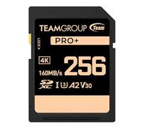 TEAMGROUP PRO TPPSDX256GIA2V3001 Carte mémoire SDXC UHS-I U3 A2 V30 4K UHD Vitesse de lecture/écriture jusqu'à 160/120 Mo/s pour vlogueurs professionnels, cinéastes, photographes et conservateurs de