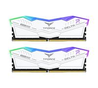 TEAMGROUP T-Force Delta RGB DDR5 Ram 32 Go (2x16 Go) 6400 MHz PC5-51200 CL32 Module de mémoire RAM pour ordinateur de bureau compatible avec le chipset des séries 600 700 XMP 3.0 Prêt Blanc
