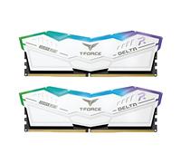 TEAMGROUP T-Force FF4D532G7200HC34ADC01 Delta RGB DDR5 RAM 32 Go (2 x 16 Go) 7200 MHz PC5-57600 CL34 A-DIE Module de mémoire RAM pour chipset série 600 700 XMP 3.0 Ready White