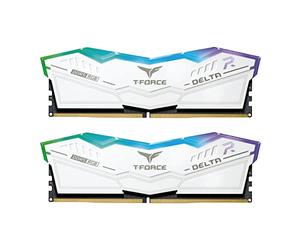 TEAMGROUP T-Force FF4D532G7200HC34ADC01 Delta RGB DDR5 RAM 32 Go (2 x 16 Go) 7200 MHz PC5-57600 CL34 A-DIE Module de mémoire RAM pour chipset série 600 700 XMP 3.0 Ready White