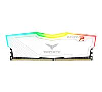 TeamGroup T-Force TF4D48G3200HC16F01 Delta RGB Mémoire DDR4 3200 MHz CL16 avec Intel XMP 2.0 et AMD Expo, Prend en Charge la Carte mère ARGB Sync (Blanc)