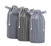 Teamoy 3pcs Sacs à Couches Réutilisable, Sacs à Couches Ajustable pour Poubelles à Couches et Seaux à Langer.