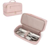 Teamoy Étui de Rangement de Voyage Double Couche Compatible avec sèche-Cheveux Dyson, Organiseur Portable de Grande capacité pour sèche-Cheveux, Styler et Accessoires, Rose
