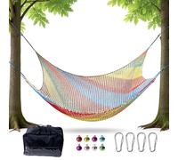 TeamSky Filet d'escalade, 3 m x 3 m, double couche robuste, filet d'escalade de sécurité pour aire de jeux, cabane dans les arbres, jardin, aventures en plein air (coloré)