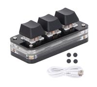 TeamSky Mini Clavier à 3 Touches, Clavier Programmable, Clavier De Jeu Programmable avec Interrupteur Bleu Personnalisé USB Industriel avec Lumière RGB
