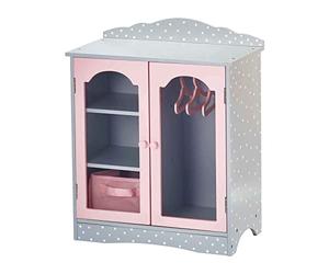 Teamson Armoire Dressing avec placards de Rangement pour poupée ou Poupon Jouet Olivias Little World TD-0210AG