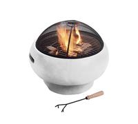 Teamson Home 21 ""Extérieur En Bois Rond En Bois De Feu De Feu À Feu Avec Une Base En Béton Clair Gris Gris