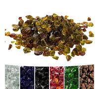 Teamson Home 4 Kg Verres de feu pour braséro à gaz d’extérieur Jardin Verre trempé Jaune ambré PT-FG0005