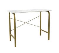 Teamson Home 40" Table De Bureau À Domicile avec Plateau en Faux Marbre Et Cadre en Laiton VNF-00092