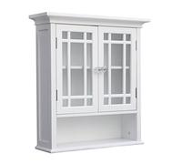 Teamson Home Armoire de Toilette Murale Salle De Bain en Bois 2 Portes Blanc Neal 7473