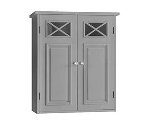 Teamson Home Armoire Murale pour Salle De Bain Dawson avec 2 Portes, Gris EHF-6810G