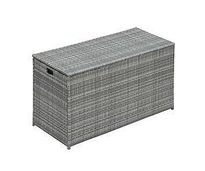 Teamson Home Coffre de Jardin Rangement extérieur avec Couvercle et Grande capacité 700L résistant aux intempéries Gris PT-OF0010G
