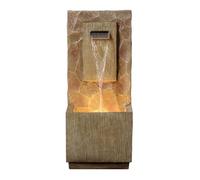 Teamson Home Fontaine Cascade extérieure 81 cm Style Spa avec LED intégrée, Finition Marron Moderne et écoulement Relaxant