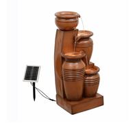 Teamson Home Fontaine Cascade Solaire 4 Niveaux Terracotta Exterieur
