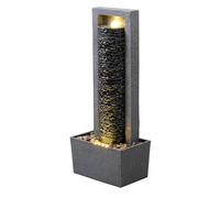 Teamson Home Fontaine de Jardin Haute Cascade exterieure LED Roche superposee Patio Durable Gris Fonce