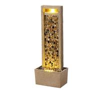 Teamson Home Fontaine de Jardin Haute Effet Riviere Cascade exterieure LED reglable Patio Compact Marron