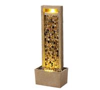 Teamson Home Fontaine De Jardin Haute Effet Riviere Cascade Exterieure Led Reglable Patio Compact Marron Marron