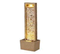 Teamson Home Fontaine De Jardin Cotiere Haute Cascade Exterieure Led Design Coquillages Balcon Patio Marron Marron