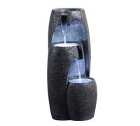 Teamson Home Fontaine Moderne 3 Niveaux Cascade exterieure LED Douce reglable urne Decorative Noir