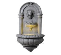 Teamson Home Fontaine Murale tête de Lion 81 cm Effet Pierre, éclairage LED intégré et Design Classique, Pierre Naturelle