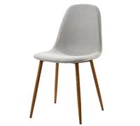 Teamson Home Lot de 2 chaises Moderne avec revêtement en Tissu Gris Pieds en métal pour Cuisine Salon Salle à Manger Chambre Bureau VNF-00025LG-UK