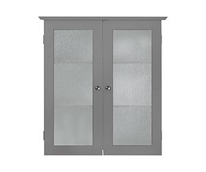 Teamson Home Placard Mural de Salle de Bain Armoire de Rangement Gris Connor EHF-581G