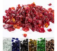 Teamson Home 4 Kg Verres de feu pour braséro à gaz d’extérieur Jardin Verre trempé Rouge PT-FG0004